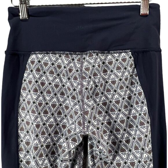 Athleta Leggings Womens S Blue Mosaic Mantra Mesh Capri Activewear Stretch Yoga - Picture 6 of 14